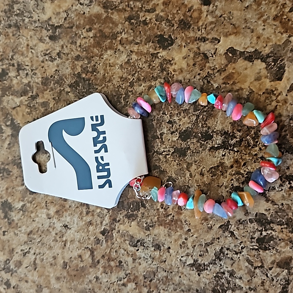 NWT Ron Jon multi colored stone bracelet